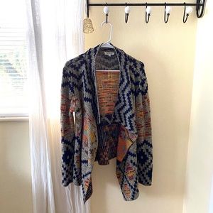 Oversized Cozy Aztec Lapel Cardigan